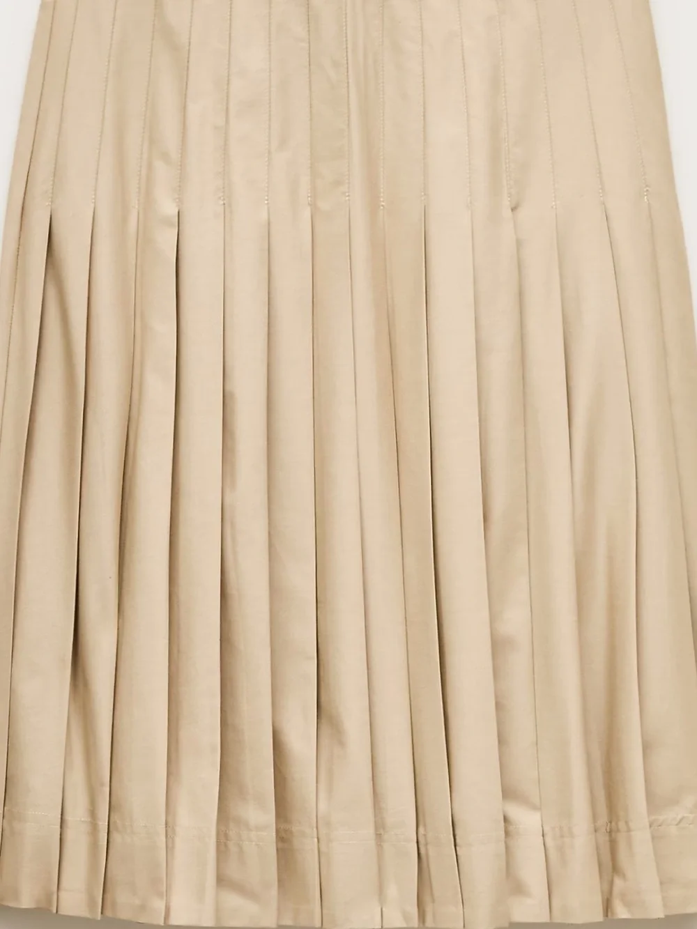 Petite pleated midi skirt in cotton poplin